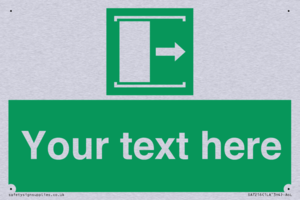 Custom sign safe condition Door slides right to open